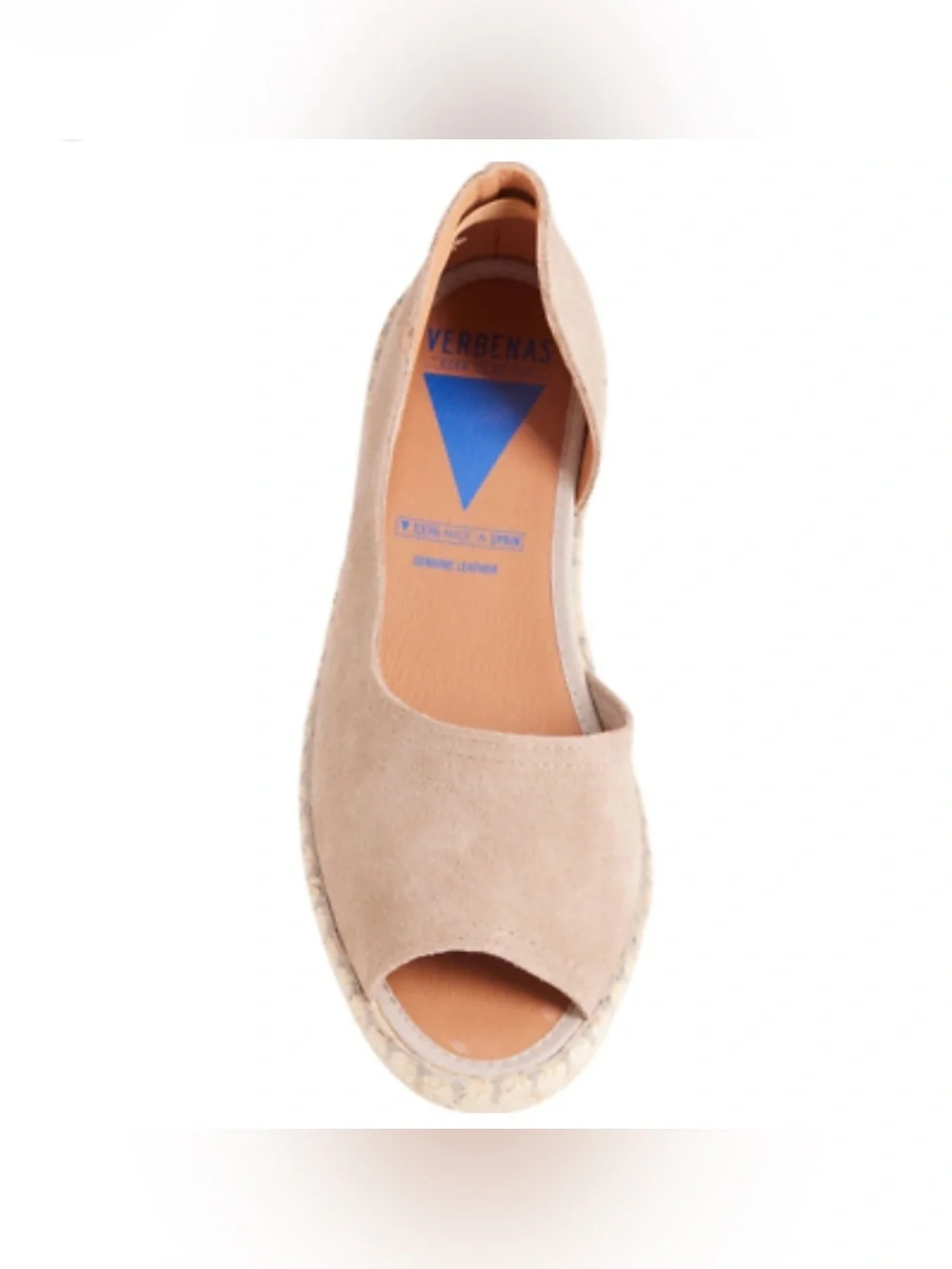 Peep-Toe Suede Espadrille Flats in Blush Pink
